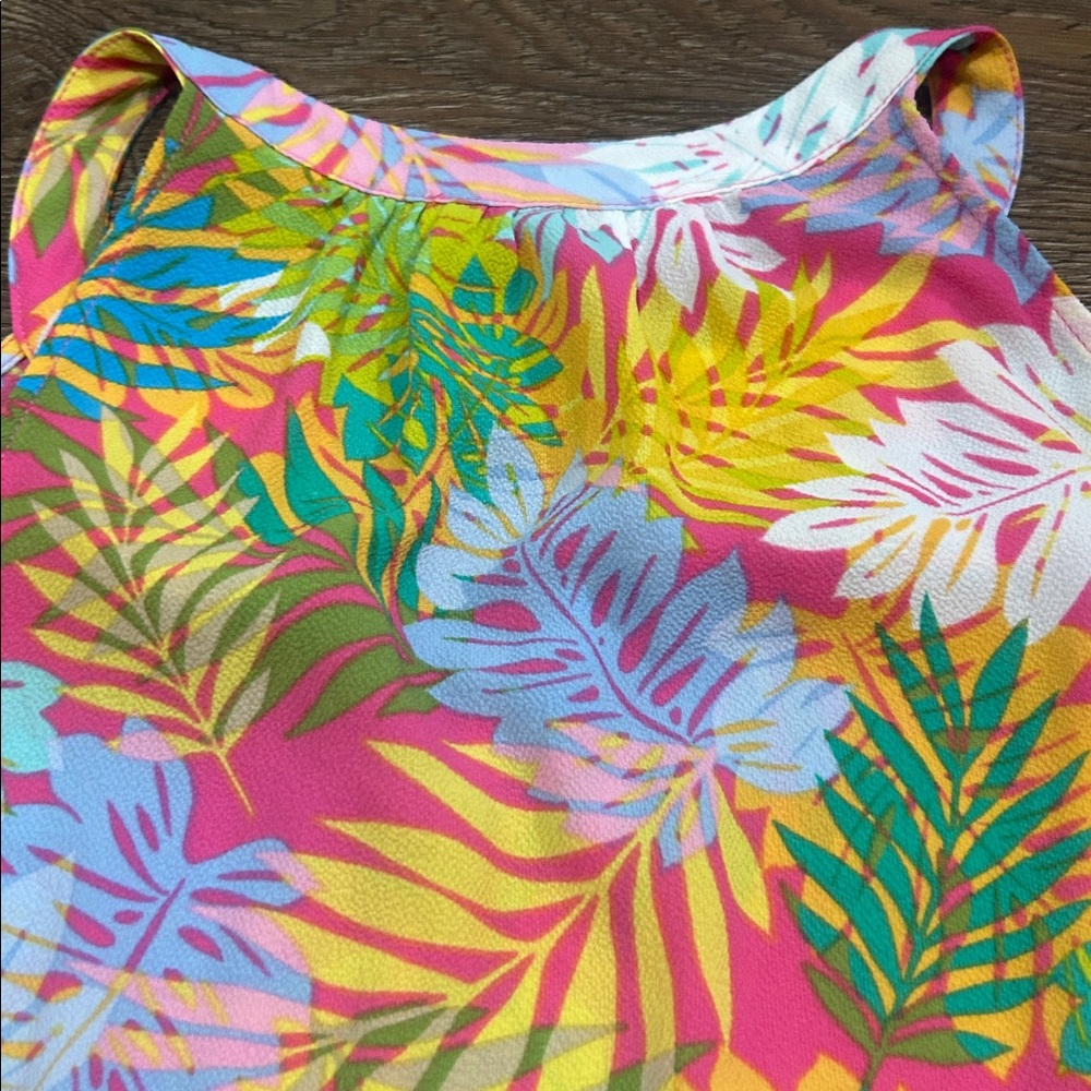 Rose & Olive Vibrant Leaf Print Blouse - Picture 7 of 7